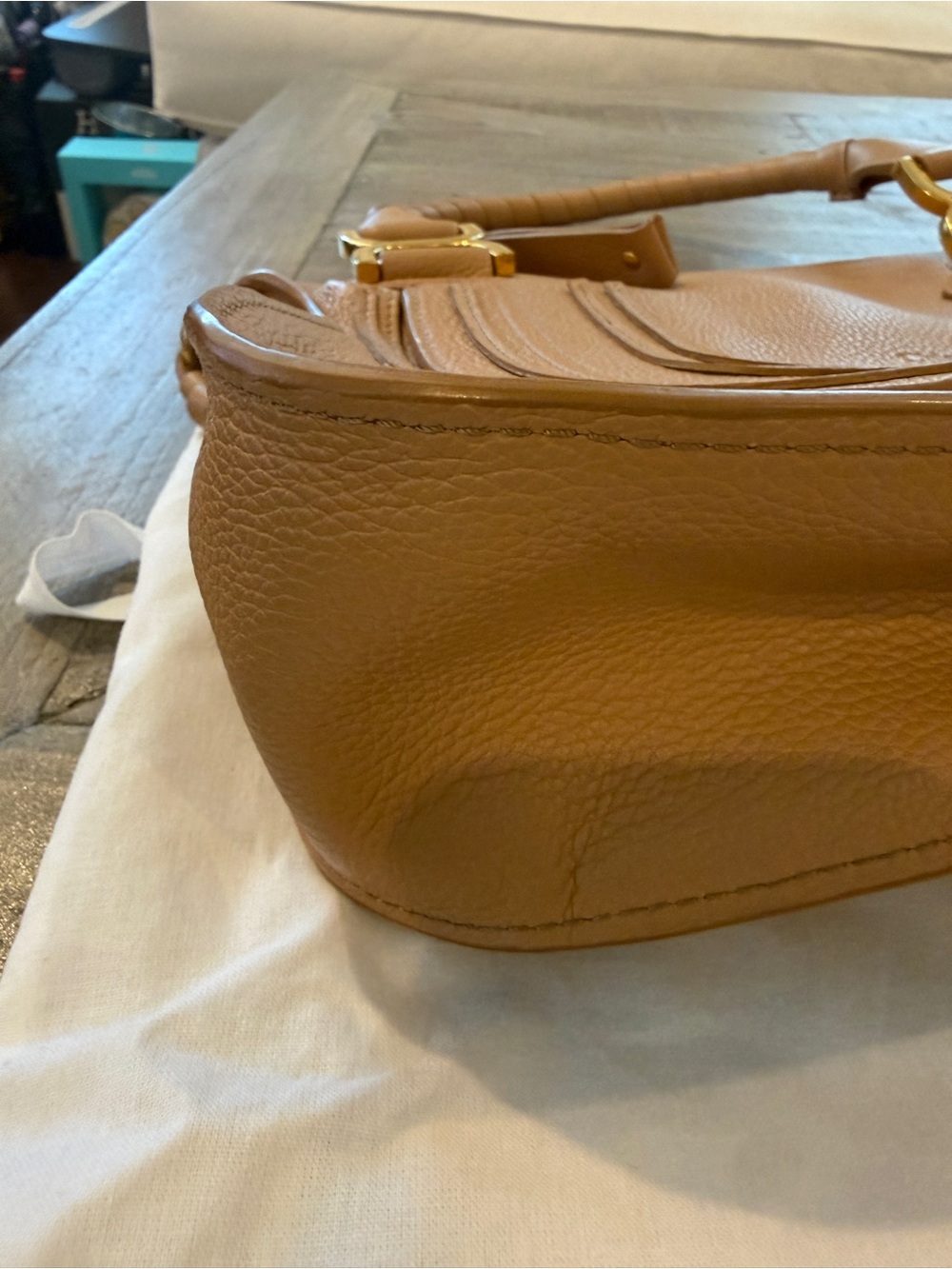 Chloé Marcie Small Satchel Cognac Brown Leather Satchel with Gold Hardware - Picture 5 of 15